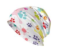 Rainbow Paws Baggy Slouchy Beanie Chemo Hat Cancer Headwear Knitted Hats Scarf Nightcap for Women Men