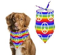 Rainbow Peace Flag Dog Bandana Puppy Cat Scarfs Bibs Washable Triangle Kerchief Pet Gifts