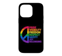 Rainbow Peace Pride Visibility Freedom Respect Case for iPhone 14 Pro Max