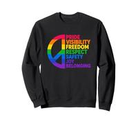 Rainbow Peace Pride Visibility Freedom Respect Sweatshirt