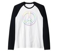 Rainbow Peace Sign Pride LGBTQ Love Equality Symbol Design Raglan Baseball Tee