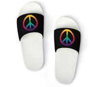 Rainbow Peace Sign PVC Anti-Skid Home Slippers