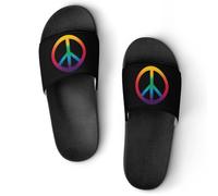 Rainbow Peace Sign PVC Anti-Skid Home Slippers