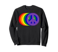 Rainbow Peace Sign Retro 60s 70s Gay Pride Month LGBT Hippie Sweatshirt