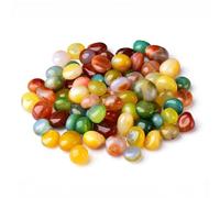 Rainbow Pebbles Agate Succulent Planter Decorative Fish Tank Hydroponic Potting Stones Multi Colored River Rocks for Indoor Garden Home Decor