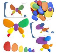 Rainbow Pebbles | Set of 36 + 40 Activities | The Original Sorting and Stacking Stones | Early Maths Resource