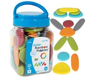 Rainbow Pebbles | Junior | Earth Colours | Mini Jar | Ages 18m+ | The Original Sorting and Stacking Stones | First Counting and Sorting Toy