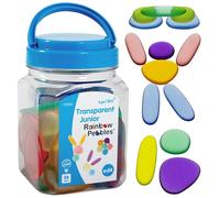 Rainbow Pebbles | Junior | Transparent | Mini Jar | Ages 18m+ | Set of 36 Sorting and Stacking Stones | First Counting and Sorting Toy