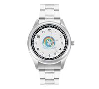 Rainbow Pegasus Watches for Men Business Dress Watch Stainless Steel Band Wristwatch