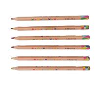 Rainbow Pencil Set 6 Pack Triangular Design 4 in 1 Multicolor Drawing Pencils for Artists Students Kids Doodling Sketching Shading Lettering Basswood Vibrant Colors