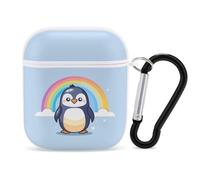 Rainbow Penguin Earphone Case Cover Compatible with AirPods 1&2 Shockproof Bluetooth Headset Case White-style
