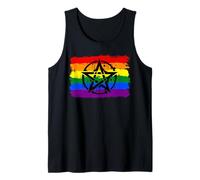 Rainbow Pentagram Goth LGBTQ Gay Pride Flag Pentacle Tank Top