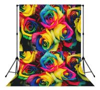 Rainbow Petal Roses, Photography Backdrop Photo Props 5x7FT Photo Background for Party Home Decoration