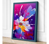 Rainbow Petals Botanical Canvas Wall Art Print 18x12 Inch (46 x 30 cm)
