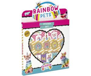 Rainbow Pets Cute Animal Stickers Set Rainbow Design Gift for Kids (US IMPORT)