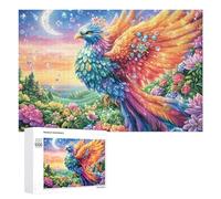 Rainbow Phoenix with Crescent Moon 1000 Piece Jigsaw Puzzle for Couples Home Puzzle Collaboration Strategic Thinking Gift for Romance 1000 PCS