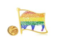 Rainbow Pig LGBT Golden Metal Flag Lapel Pin Badge
