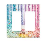 Rainbow Pig Light Switch Cover Plate, Colorful Glitter for Kids' Rooms, Fun Thermoplastic Wall Plates, Standard Size Double Rocker