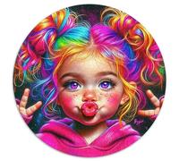 Rainbow Pigtails 1000 Piece Jigsaw Puzzle For Adults Family Challenge Toys Stress Relief Puzzle Cultivate The Spirit of Teamwork for Men, Women, Elders, Seniors 1000pcs (67.5x67.5cm)