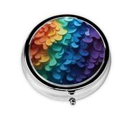 Rainbow Pill Box Round Pocket Handbag 3 Compartments Travel Pill Box Vitamin Cod Liver Oil Organizer Unique Gift