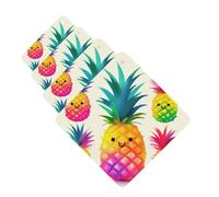 Rainbow Pineapple Cartoon Car Air Freshener Cards Set of 4 Pieces Long Lasting Hanging Scented Cards Auto Aromatherapy Tablets Personalized Car Fresheners Gifts for Men Women - Lavender Scent