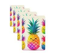 Rainbow Pineapple Cartoon Car Air Fresheners Cards 4 Pcs Hanging Fragrance Scented Cards Long-Lasting Car Aromatherapy Tablets for Wardrobe Bathroom Car Interior Mirror Pendant Gifts