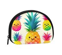 Rainbow Pineapple Cartoon Coin Purse with Zipper Mini Coin Pouch Small Change Wallet for Men Women Coin Bag Personalized Credit Card Bags Everything Storage Pouch for Headset ID Key Lipstick