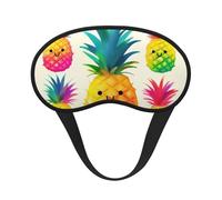 Rainbow Pineapple Cartoon Sleep Mask for Side Sleeper, Light Blocking Night Masks for Sleeping Eye Mask for Women Men Eye Cover Soft Comfortable Eye Shade for Travel, Nap