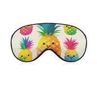 Rainbow Pineapple Cartoon Sleep Mask with Adjustable Strap, Comfortable & Soft Eye Mask for Sleeping Light Blocking, Lightweight & Breathable Eye Cover for Men Women