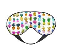 Rainbow Pineapple Night Mask Soft Reversible Eye Cover Adjustable Strap Light Blocking Comfortable Rest