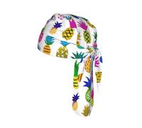 Rainbow Pineapple Print Cycling Head Scarf Quick Dry Skull Liner Breathable Riding Cap for Sports Event Gift 22-24 Inch