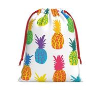 Rainbow Pineapple Print Gift Drawstring Decor Bag For Holiday Party Favors Birthdays Anniversaries Pouch