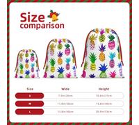 Rainbow Pineapple Print Gift Reusable Bag Drawstring Festive Birthday Presents Daily Storage Office Supplies