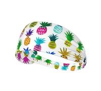 Rainbow Pineapple Print Non-Slip Elastic Running Headband, Sweat Absorbing Stretchy Hair Bands For Gym Yoga, Soft Skin-Friendly Foldable Workout Headband