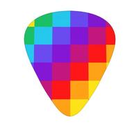 Rainbow Plaid Pattern,12 Pcs Guitar Pick,3 Different Thickness Plectrums for Acoustic Guitar Bass Ukulele (0.46mm 0.96mm 0.71mm)