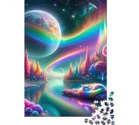 Rainbow Planet Fantasy Forest 1000 Piece Jigsaw Puzzle Paper Jigsaw Puzzle for Adults Relaxation Home Decor Gift Family Fun 38x26cm/1000pcs