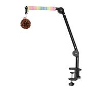 Rainbow Play Stand - Interactive Desktop Standing Pole With Climbing Rope, Chewing Ball & Swing | Stress-Relief & Boredom Relief Toy For Cockatiels, Parakeets & Conures