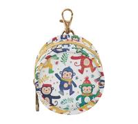 Rainbow Playful Apes Newborned Boy Pacifiers Holder Case with Zipper and Clip Coin Purse Change Holder, Newborned Essentials accmor funda para chupete