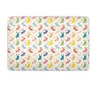 Rainbow Playful Bunny Childish Extra Large Resuable Diaper Mats Highly Absorbent Mattress Pad Changing Pad Liner for Kids Adults Pets, 52" L x 34" W