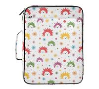 Rainbow Playful Porcupine Folder for School 7 Pockets A4 Letter Size with Zipper Closure for Office Supply Plastic Expanding File Folder carpetas de