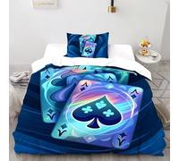 Rainbow Poker Radiance Bedding Set Digital Printe Poker Theme Duvet Cover Set 2 Pcs Microfiber Comforter Cover for All Seasons with Pillowcase Single（135x200cm）