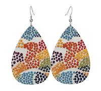Rainbow Polka Dot Stitch Pattern teardrop earrings, fashionable earrings suitable for work/dating/vacation