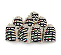 Rainbow Polka Dot Stripe Black And White 8 PCS Muslin Bags with Drawstring Sachet Bags Empty Small Cotton Drawstring Bag Muslin Reusable & Washable Cotton Bag for Herb Spice Candy Soap Jewelry Wedding