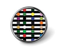 Rainbow Polka Dot Stripe Black And White Badges Decorative, Durable Aluminum Alloy Round Badge, Lightweight Button Brooch for Shirts, Jackets, Hats, Uniforms 1"