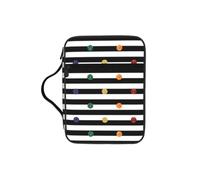 Rainbow Polka Dot Stripe Black and White Bible Storage Bag Carrying Book Case Church Bag Bible Protective with Handle