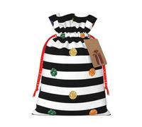Rainbow Polka Dot Stripe Black And White Print Drawstring Bags Burlap Gifts Bag With Drawstring Gift Bags For Wedding/Party/Festival/Storage