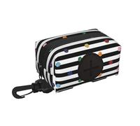 Rainbow Polka Dot Stripe Black And White Print,Holder Portable Garbage Bag Dispenser Dog Poop Bag