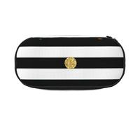 Rainbow Polka Dot Stripe Black and White Print Pencil Pouch for Kids Fun Pencil Case Pouch for Girls Large Pen Case with Zipper, Portable Pencil Bag Holder for School Sudent Teacher Stationery