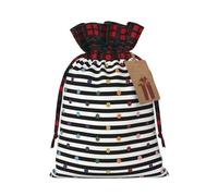 Rainbow Polka Dot Stripe Black And White Print Xmas Drawstring Gift Festive Packaging Christmas Birthday Bags Wrapping Needs