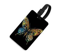 Rainbow Polka Dots Luggage Tag for Suitcases TSA Approved with Name Id Card Suitcase Tags Identifiers Black Strap Clear Window Personalized Baggage Tag for Cruise Airport Travel Essentials